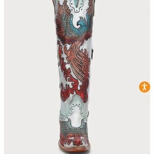 Elegant Multicolor Embroidered Heeled Boots